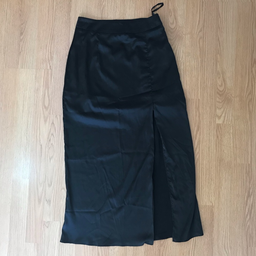 NWT Black silky Long skirt size Small